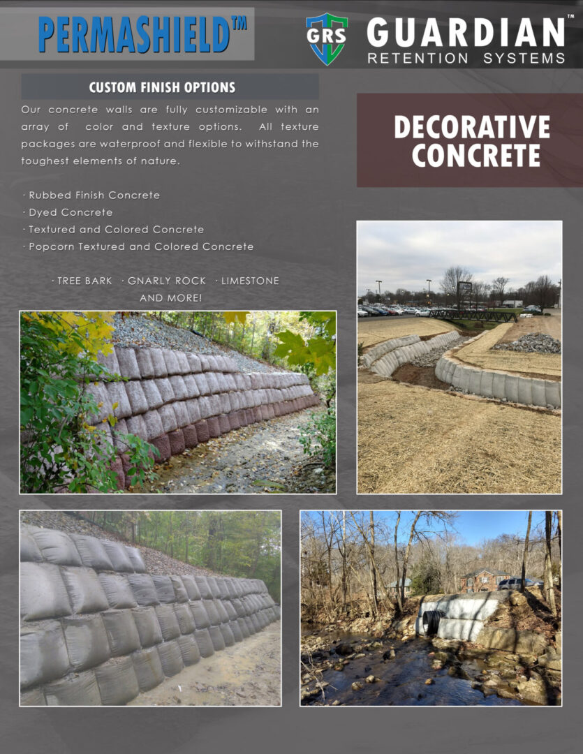 A page of different types of concrete